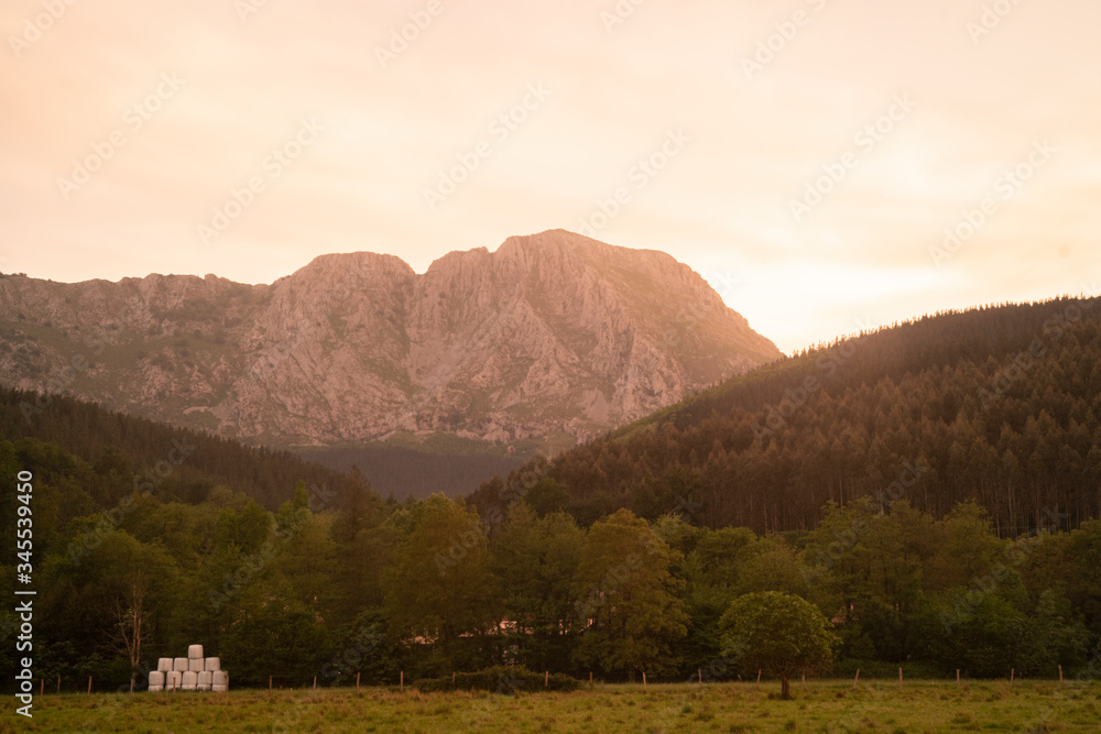 Naklejka premium Mountains landscape in the basque country, northern spain