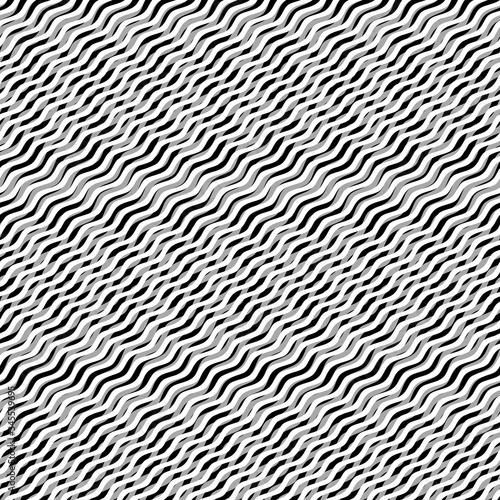 Black waves pattern in marine style.