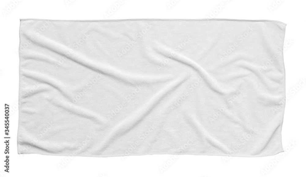 White beach towel isolated white background - obrazy, fototapety, plakaty 