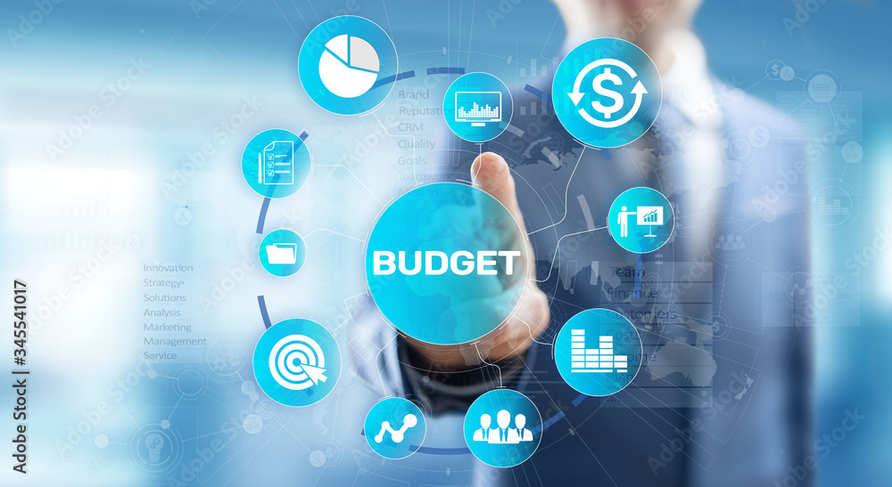 Budget accounting financial technology concept on virtual screen. Budget accounting financial technology concept on virtual screen.