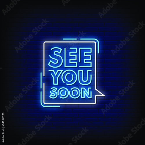 See You Soon Neon Signs Style Text Vector