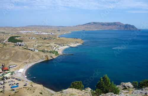 Fototapeta Naklejka Na Ścianę i Meble -  Sea view from the top of Cape Alchak in Crimea