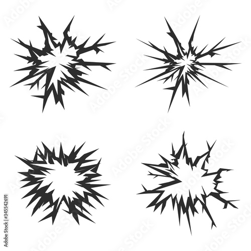 Hole broken cracks window glass vector illustration