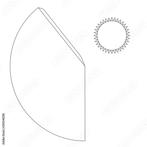 Paper cone template, trim scheme on white