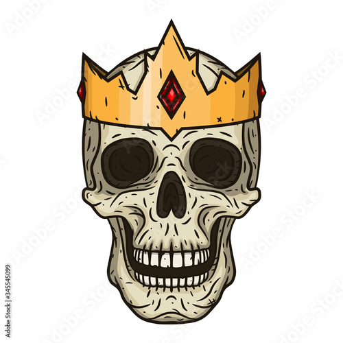 Skull in a crown. Skull king. Vector illustration.