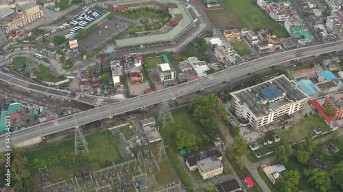 Dehradun, Uttarakhand/India- May 2 2020: World disaster . Coronavirus 3 Lockdown in India. Aerial views of empty roads , shops closed in india uttarakahnd dehradun   .  Aerials 4k photo