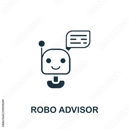 Robo Advisor icon. Simple illustration from fintech industry collection. Creative Robo Advisor icon for web design, templates, infographics and more photo