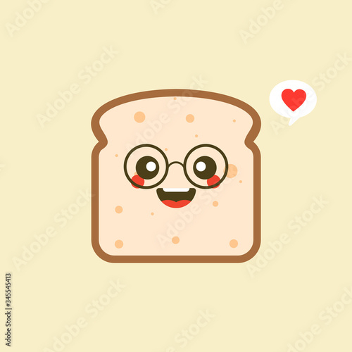 kawaii bread slices design