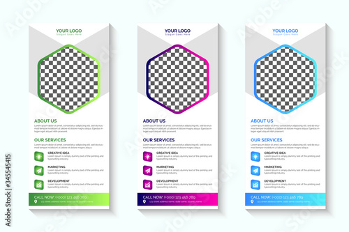 Modern abstract business roll up banner design template vector