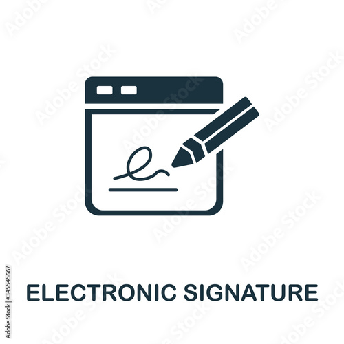 Electronic Signature icon. Simple illustration from fintech industry collection. Creative Electronic Signature icon for web design, templates, infographics and more