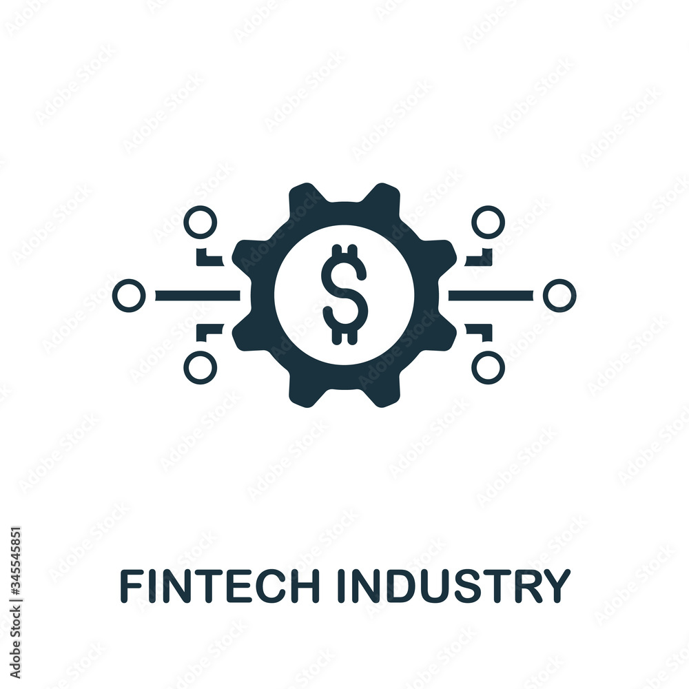 Fintech Industry icon. Simple line element Fintech Industry symbol for templates, web design and infographics Fintech Industry icon. Simple line element Fintech Industry symbol for templates, web design and infographics