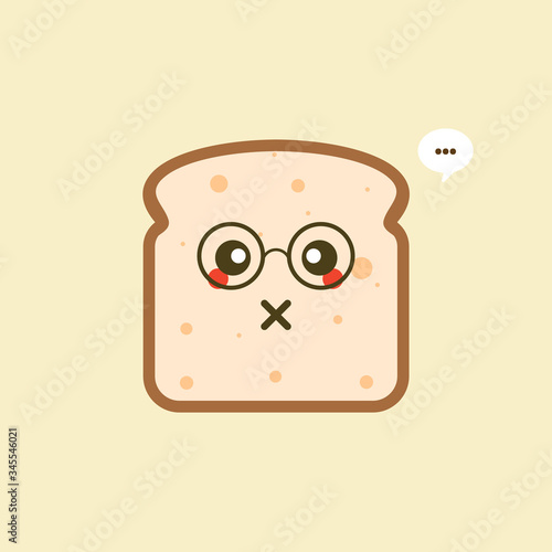 Bread slice cartoon. White Sliced Bread Cartoon Mascot Character 