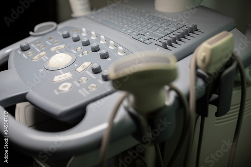 Closeup shot of an ultrasound machine.