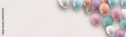 Long Noble Banner Ornaments Pastel Balloons