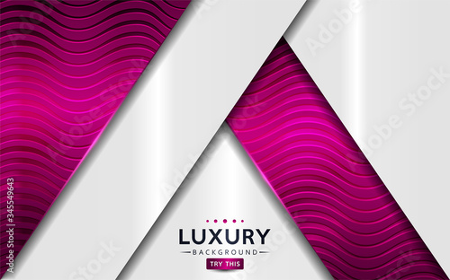 White and pink luxury overlap textured layer background design.