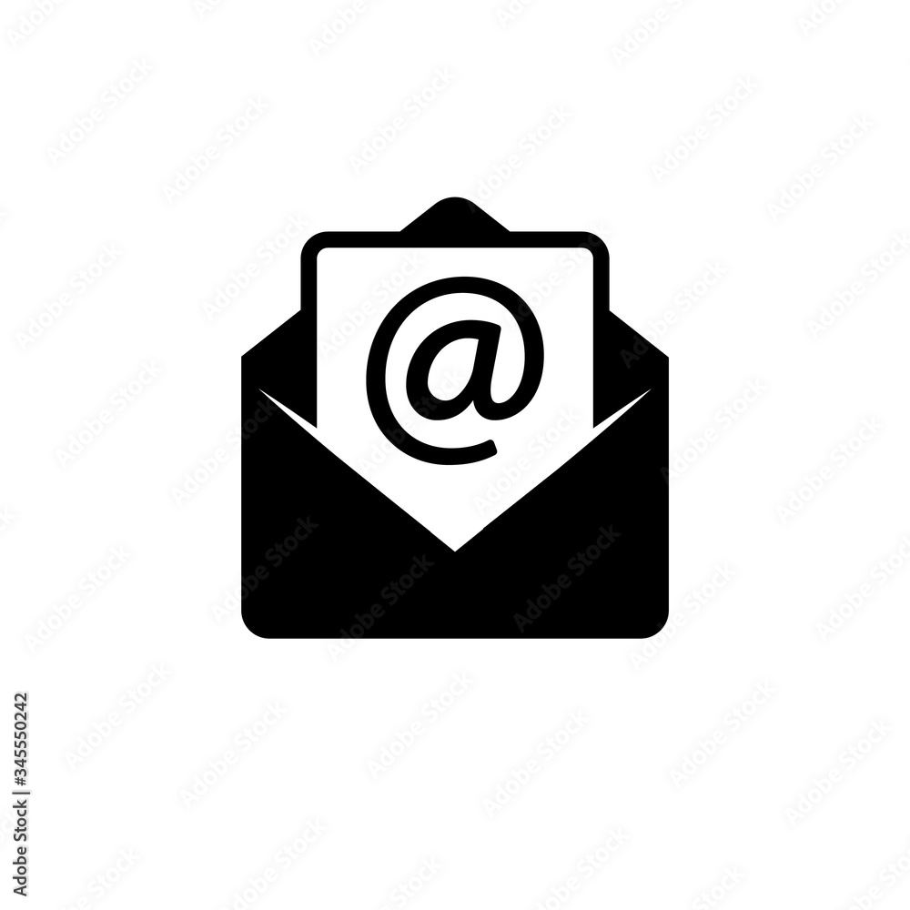Mail. Envelope icon, logo isolated on white background Mail. Envelope icon, logo isolated on white background