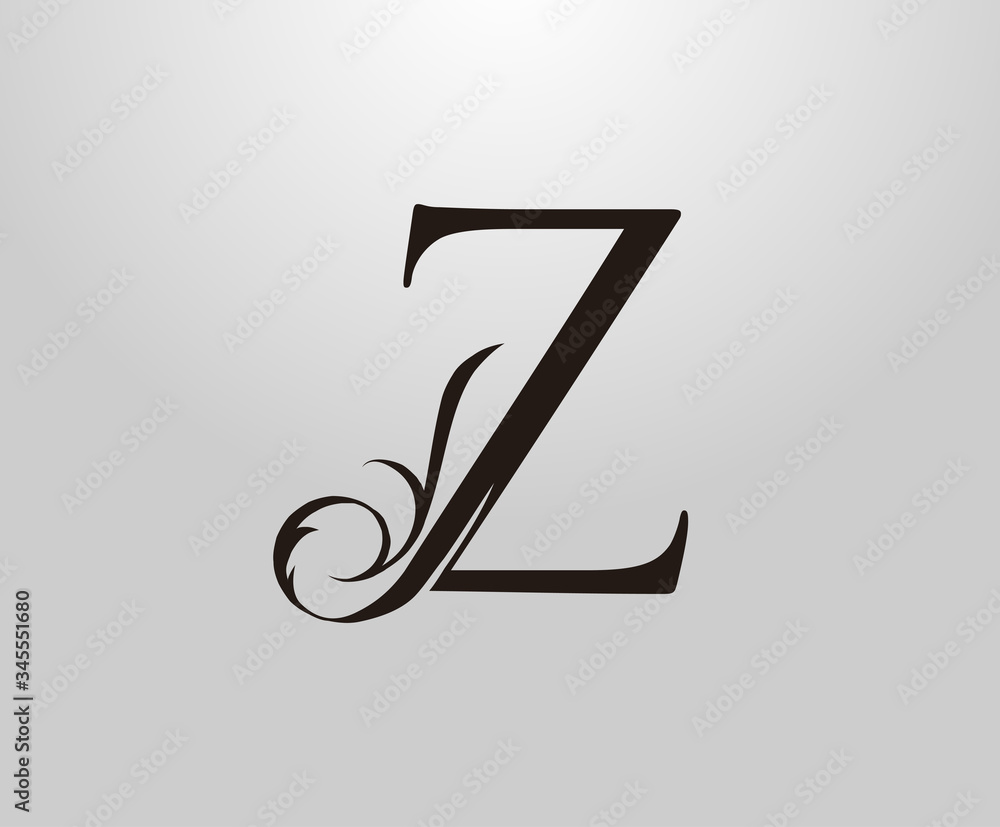 Classic Z Letter logo. Graceful royal style Initial Z. Vintage ...