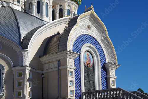 MOSCOW, RUSSIA - March, 2019: Church of the Holy Prince Igor of Chernigov located in the suburban village of Peredelkino photo