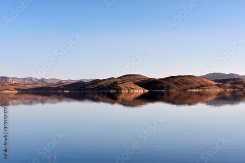Fototapeta Naklejka Na Ścianę i Meble -  Artificial lake Al-Mansur az-Zahabi, south of Morocco