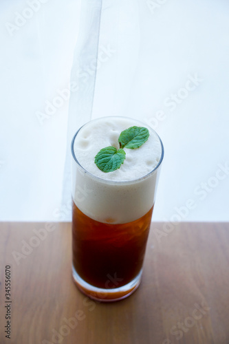 Peach Iced Tea in cafe.