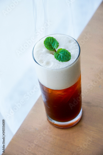 Peach Iced Tea in cafe.