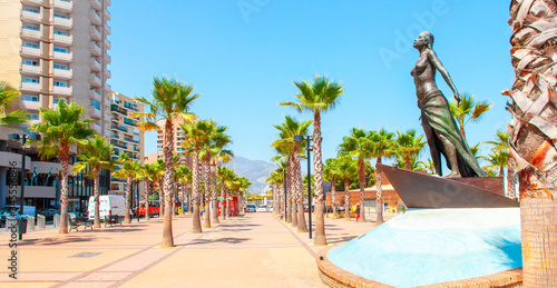 Fuengirola town seafront main alley, Spain photo