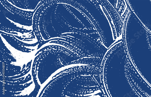 Grunge texture. Distress indigo rough trace. Excep