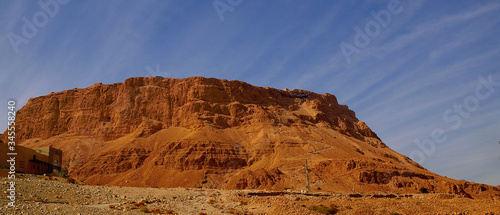 Tableau sur toile Masada Mountain Fortress in Judean Desert, Israel