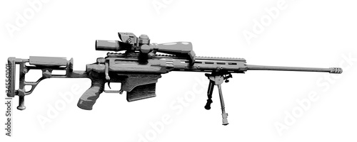 Large-caliber, semi-automatic, anti-materiel sniper system. Sniper rifle M82 in sketch style