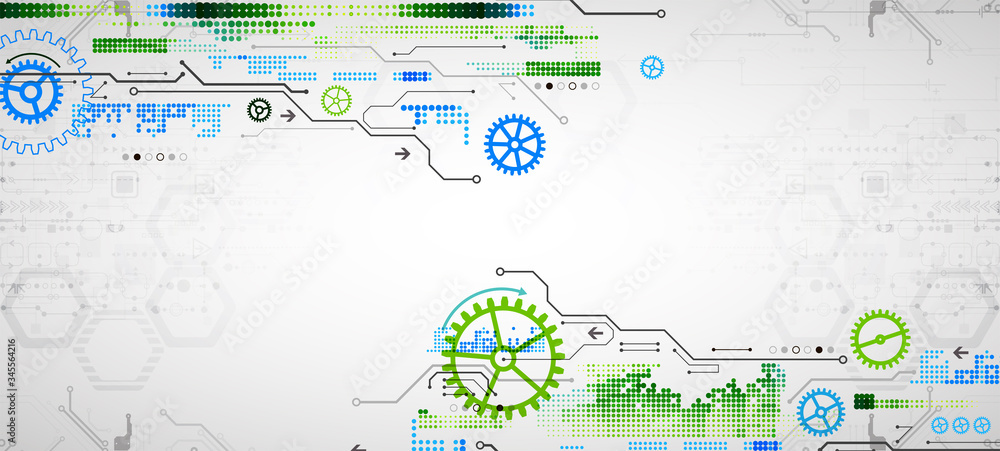 Obraz premium Modern futuristic, engineering, science, technology vector background. Circuit board.
