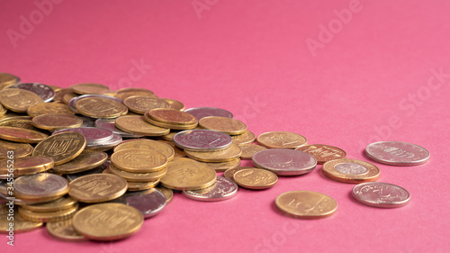 Coins on bright background for finance conceptual. Coin collecting and numismatist