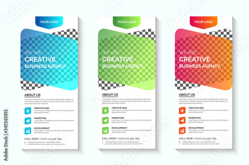 Modern abstract business roll up banner design template vector