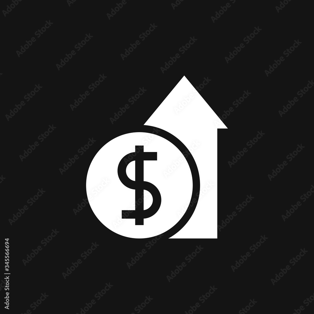 Investments icon. Graph growth graphics vector icon isolated on background Investments icon. Graph growth graphics vector icon isolated on background