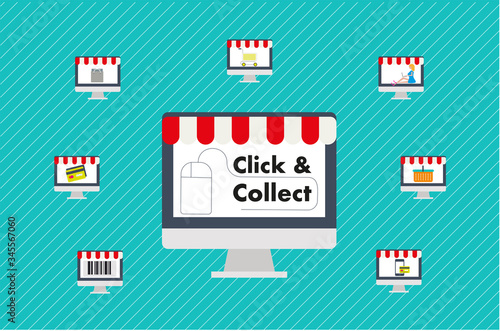 Click & Collect internet shopping consept
