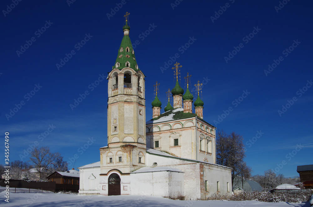 SERPUKHOV, RUSSIA - February, 2019: Trinity Church in winter sunny day