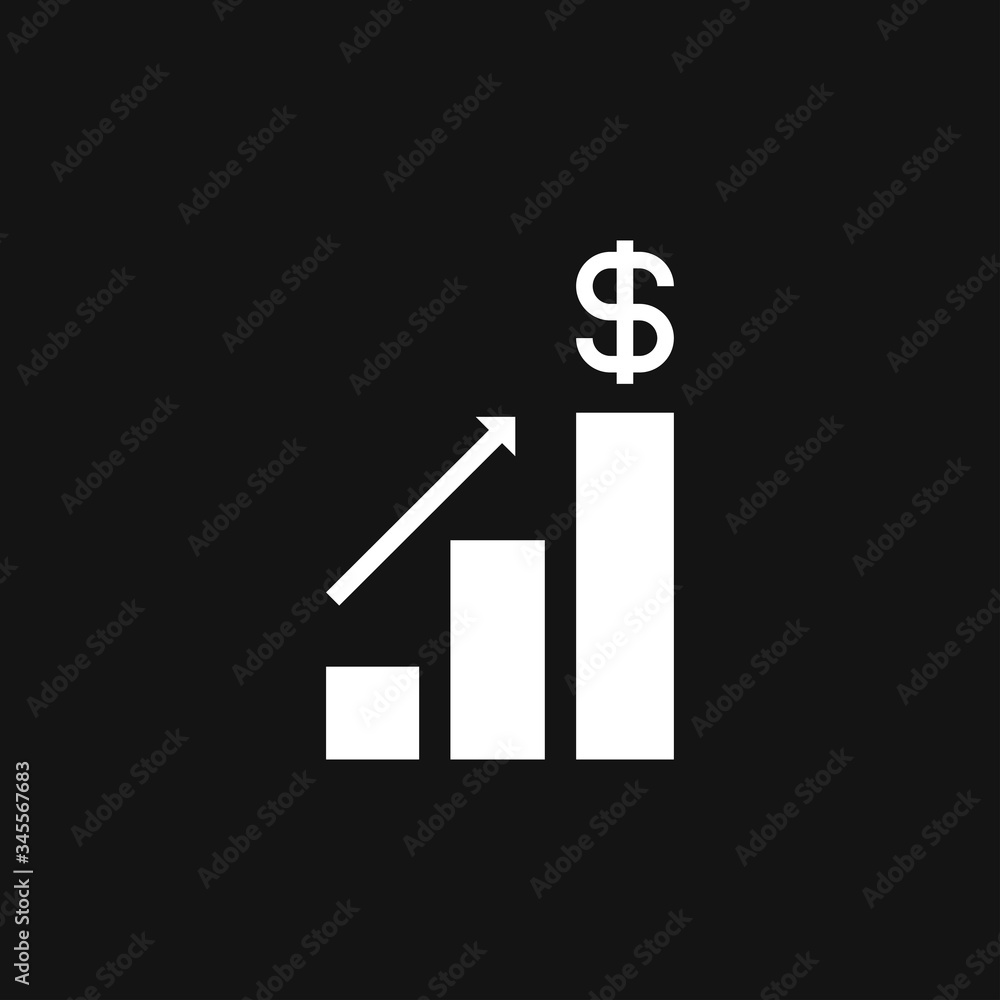Investments icon. Graph growth graphics vector icon isolated on background Investments icon. Graph growth graphics vector icon isolated on background