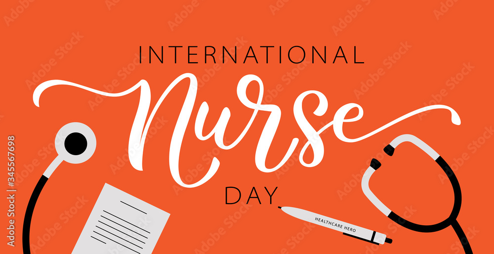 NURSE DAY. International holiday. 12 May. Hand lettering vector