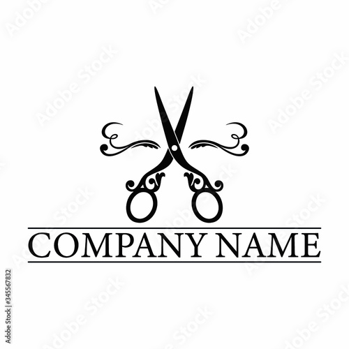 Logo template for a hairdresser or barber shop. Vector illustration.