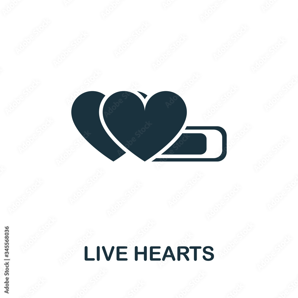 Live Hearts icon from video games collection. Simple line Live Hearts icon for templates, web design and infographics
