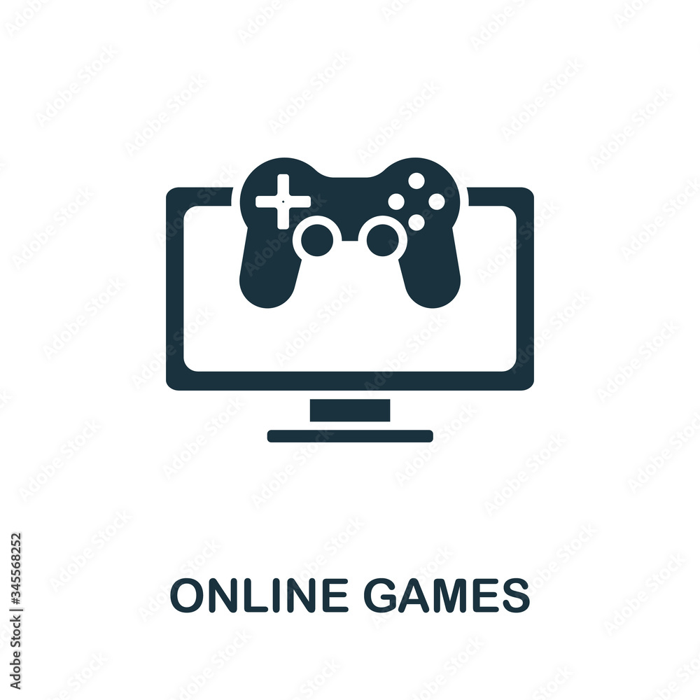 Online Games icon from video games collection. Simple line Online Games icon for templates, web design and infographics Online Games icon from video games collection. Simple line Online Games icon for templates, web design and infographics