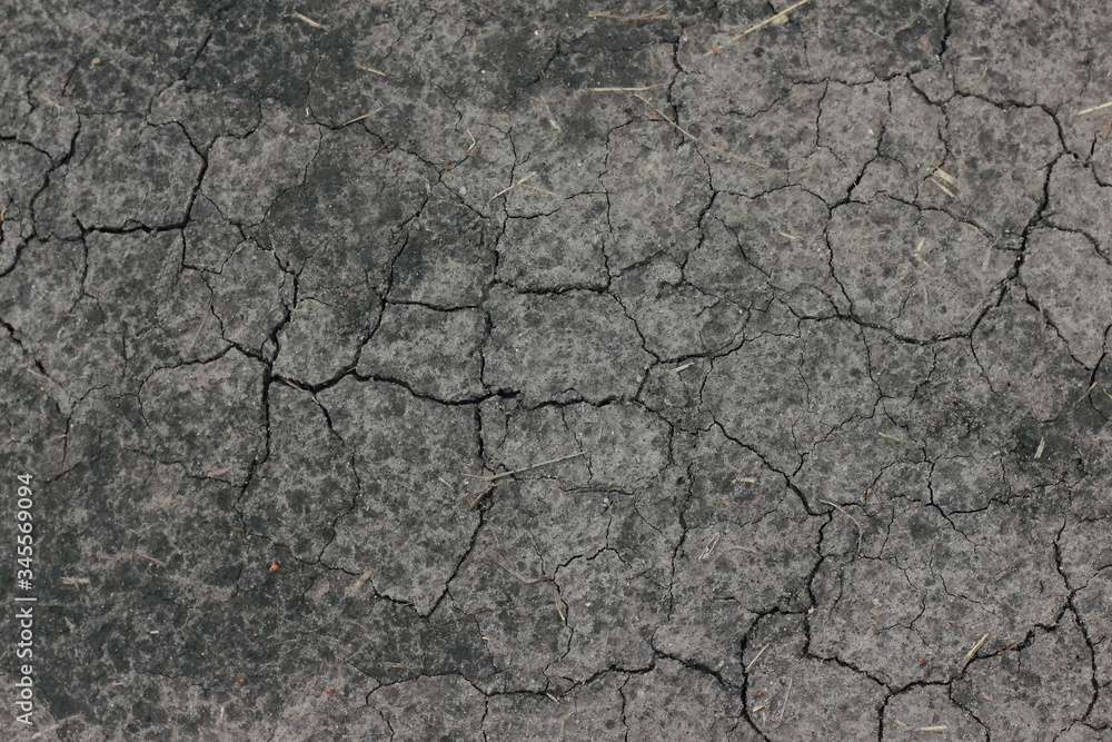 Obraz premium Old dry cracked dry ground texture of the earth