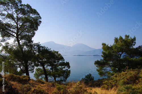 View of the Aegean Sea in Fethiye  Turkey