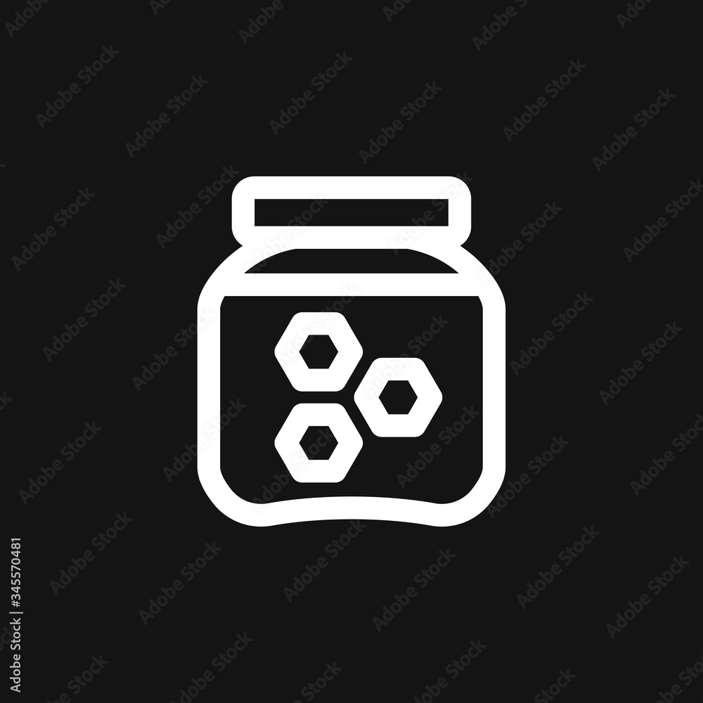 Jar vector icon with cap isolated on background. Honey symbol Jar vector icon with cap isolated on background. Honey symbol