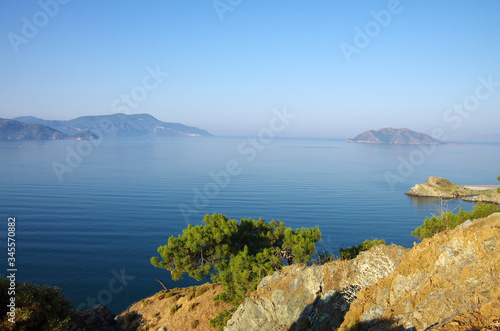 View of the Aegean Sea in Fethiye, Turkey