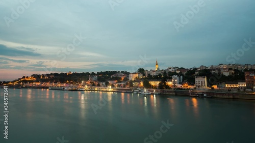 View of the city of Belgrade across the river. Belgrade, Serbia 