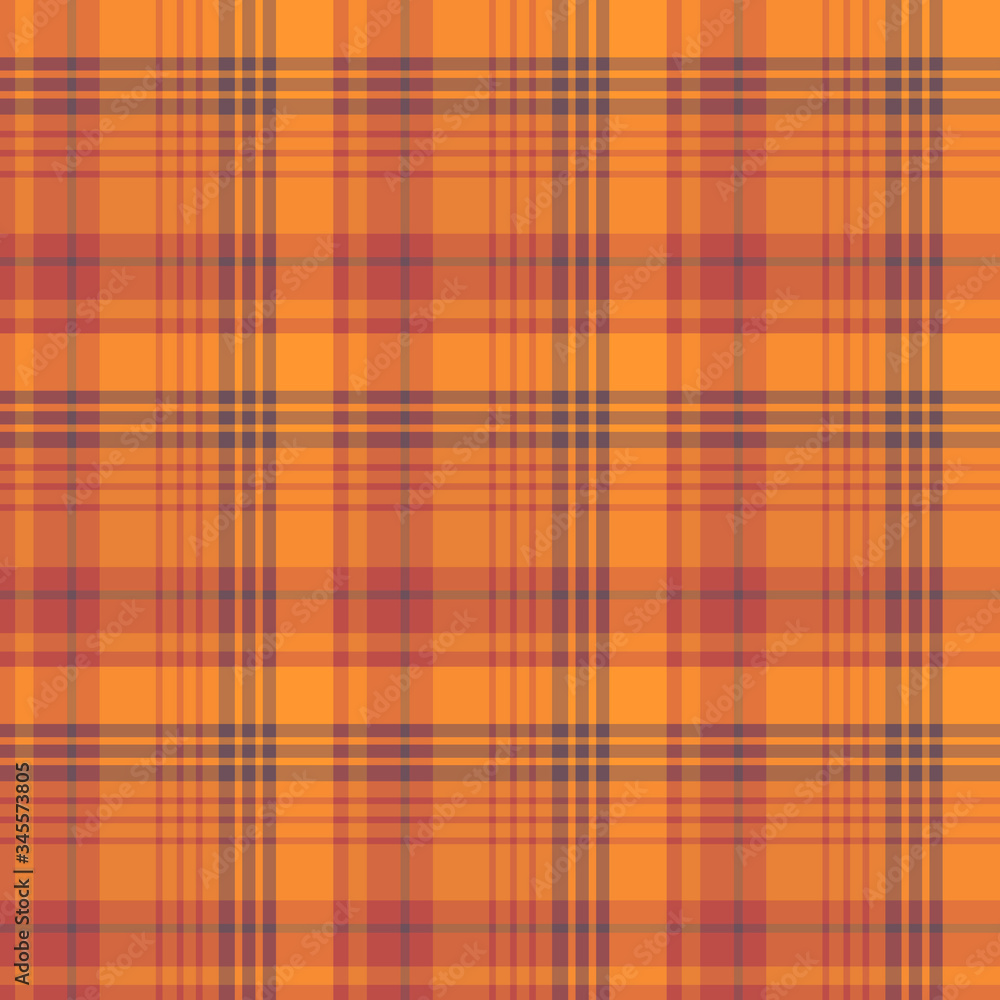 Fototapeta premium Seamless pattern in autumn dark orange, red and grey colors for plaid, fabric, textile, clothes, tablecloth and other things. Vector image.