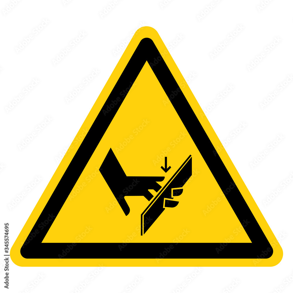 Warning Sharp Edges Will Cut Symbol Sign ,Vector Illustration, Isolate On White Background Label. EPS10 Warning Sharp Edges Will Cut Symbol Sign ,Vector Illustration, Isolate On White Background Label. EPS10