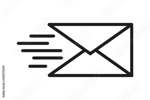 Send message icon on white background. Vector