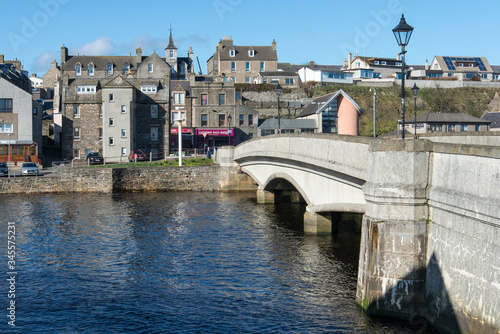 Harbour bridge over the river in Wick 