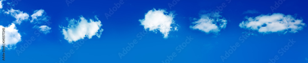 Obraz premium Blue summer sky and big clouds background.